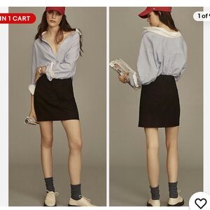 Anthropologie Maeve Colette Mini skirt in black size M